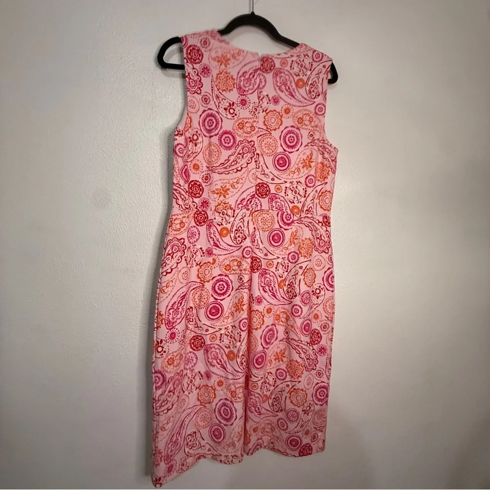 Lands’ End Pink Paisley Sleeveless Dress, Sz 10. - Picture 7 of 11